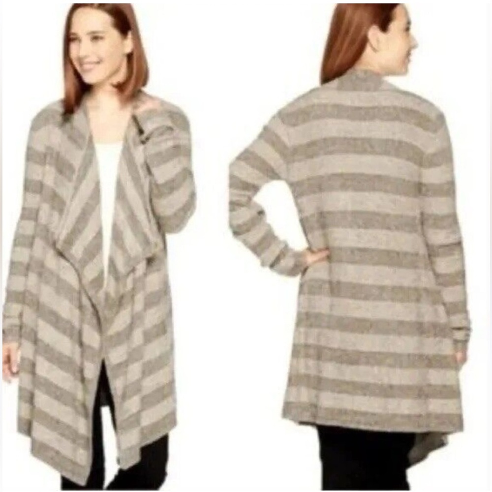 BAREFOOT DREAMS BAMBOO CHIC LITE STRIPED CARDIGAN